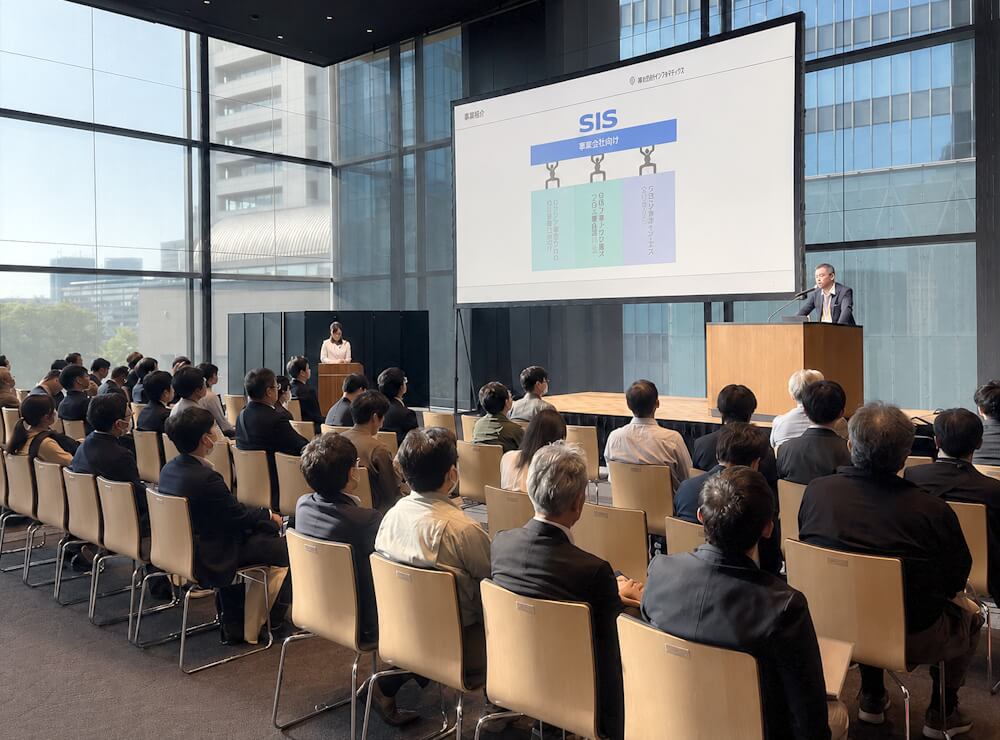 プレゼンテーション:SISの特長や活用方法について解説、多くの聴講があった
